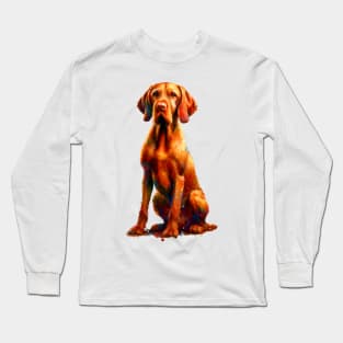 Wirehaired Vizsla in Colorful Abstract Splash Art Long Sleeve T-Shirt